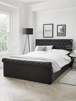 Aspire Chesterfield Ottoman Storage Bed - Black