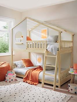 Very Home Pixie Solid Pine Bunk Bed With Mattress Options (Buy And Save!) - Bed Frame With 2 Standard Mattresses
