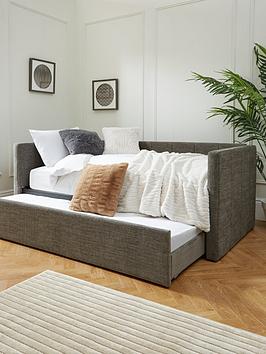 Very Home Newport Day Bed With Trundle With Mattress Options (Buy &Amp; Save!) - Fsc Certified - Bed With Fold-Away Trundle And 2 Memory Mattresses