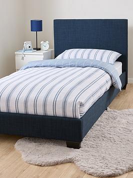 Very Home Riley Fabric Single Bed Frame With Mattress Options (Buy &Amp; Save!) - Blue - Bed Frame Only