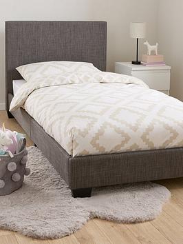 Very Home Riley Fabric Single Bed Frame With Mattress Options (Buy &Amp; Save!) - Dark Grey - Bed Frame With Premium Mattress