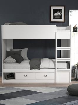 Very Home Atlanta Storage Bunk Bed With Mattress Options (Buy &Amp; Save!) - White - Bunk Bed Frame With 2 Premium Mattresses