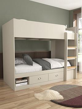 Very Home Atlanta Storage Bunk Bed With Mattress Options (Buy &Amp; Save!) - Grey - Bunk Bed Only