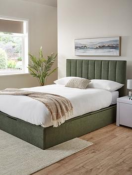 Very Home Nova End Lift Up Storage Ottoman Bed With Mattress Options (Buy &Amp; Save!) - Winter Moss