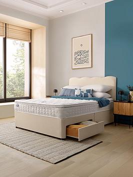 Silentnight Miracoil Eco Pillowtop Divan Bed With Storage Options (Headboard Included) - Firm