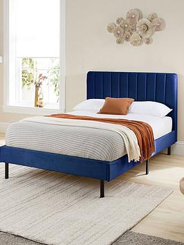 Aspire Rosella Soft Velvet Bed Frame - Navy