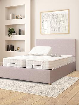 Aspire Garland Grey Linen Adjustable Bed And Mattress - Double