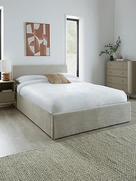 Very Home Porto End Lift Up Storage Ottoman Bed With Mattress Options (Buy &Amp; Save!) - Natural - Fsc&Reg; Certified - Bed Frame With Microquilt Mattress