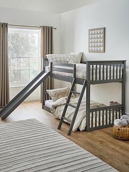 Very Home Novara Bunk Bed With Slide With Mattress Options (Buy &Amp; Save!) - Grey - Fsc&Reg; Certified - Bed Frame Only