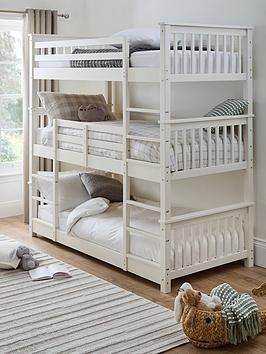 Very Home Novara White Triple Bunk Bed With Mattress Options (Buy &Amp; Save!) - White - Fsc&Reg; Certified - Bed Frame Only