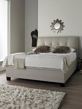 Very Home Livingstone Fabric Ottoman Storage Bed Frame With Airsprung Mattress Options (Buy And Save!) - Slate, Oatmeal - Bed Frame With Airsprung Luxury Mattress