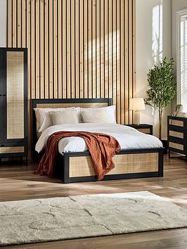 Julian Bowen Padstow Lift Up Ottoman Bed Frame  Black  Double | Bed Sava
