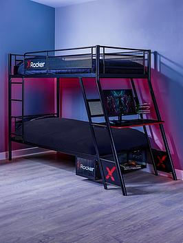 X Rocker Armada Dual Bunk Bed With Gaming Desk And Mattress Options (Buy &Amp; Save!) - Bed Frame Only