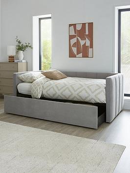 Very Home York Day Bed With Trundle Under Bed With Mattress Options (Buy &Amp; Save!) - Bed Frame With Microquilt Mattress