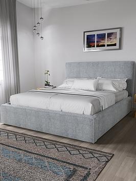 Very Home Langley Fabric Bed Frame With Mattress Options (Buy &Amp; Save!) - Grey - Bed Frame Only