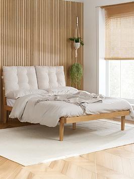 Birlea Ander Bed Frame With Cushion Headboard - Brown - King