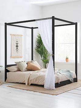 Birlea Darwin Four Poster Bed Frame - Black - King