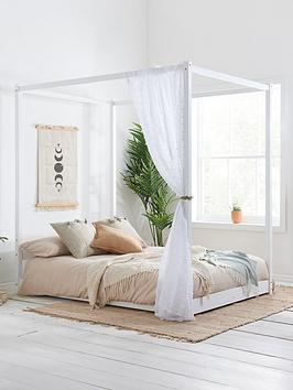 Birlea Darwin Four Poster Bed - White - King