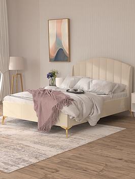 Gfw Pettine End Lift Up Ottoman Storage Bed With Sleepycastle Mattress Options (Buy &Amp; Save!) - Cream - Bed Frame Only