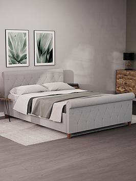 Vida Designs Vittorio Linen Double Bed | Bed Sava