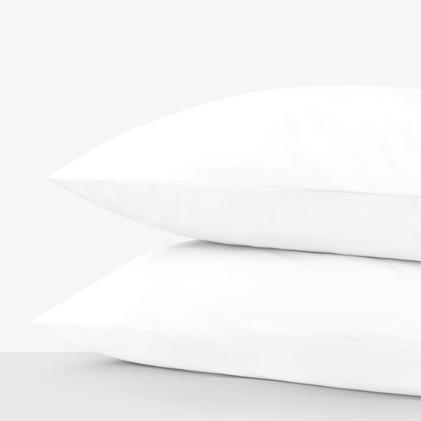 300 Thread Count Pair 2 pillowcases of Peaceful Empress Pillowcases  Percale White Standard  White | Bed Sava