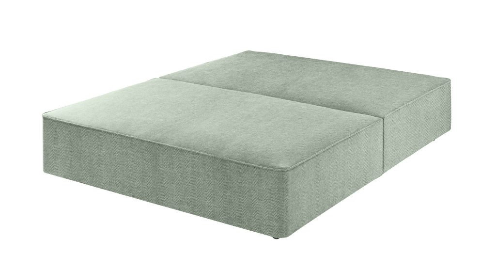 Harrison Spinks Premium Divan Base - Herringbone Sky, No Drawers, Single