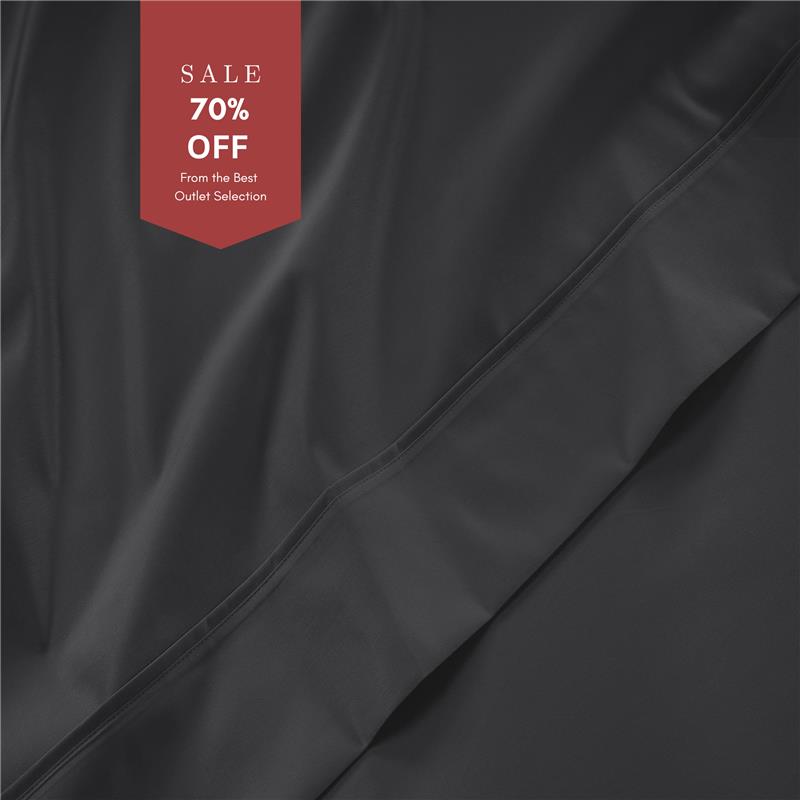 800 Thread Count Egyptian Cotton Grand Splendour LUXE Flat Sheet - Graphite Grey, Double / Graphite Grey