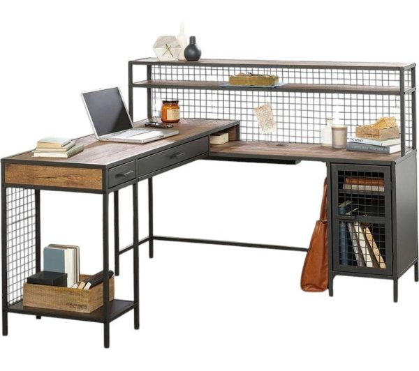 TEKNIK Boulevard Cafe L Shaped Desk  Vintage Oak | Bed Sava