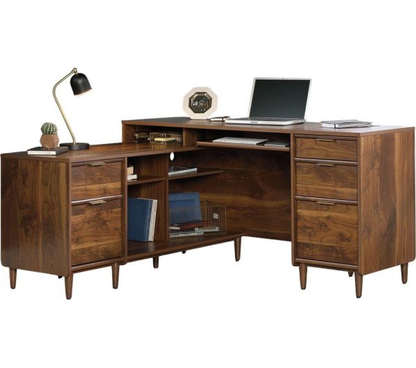 TEKNIK Clifton Place L shaped Desk  Grand Walnut | Bed Sava