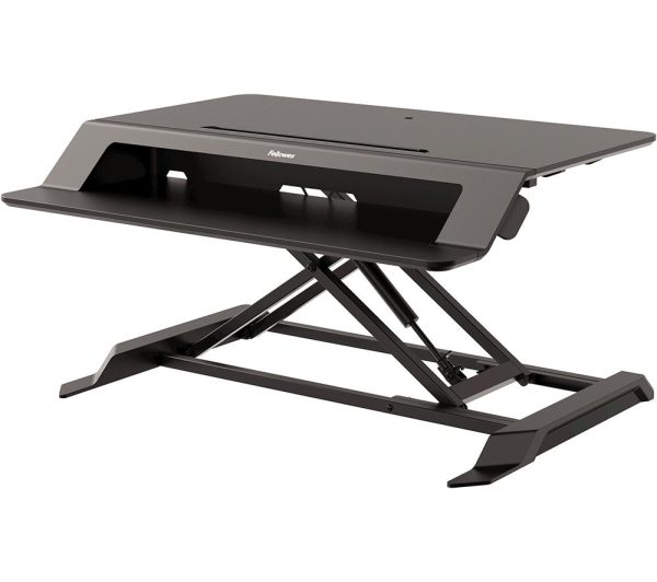 FELLOWES Lotus LT Standing Desk Converter  Black | Bed Sava