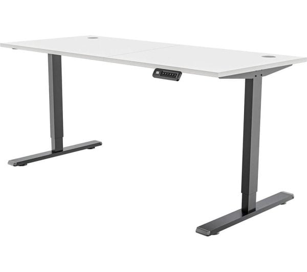 PIRANHA E BASE 140 Sit Stand Gaming Desk  White  Black BlackWhite | Bed Sava