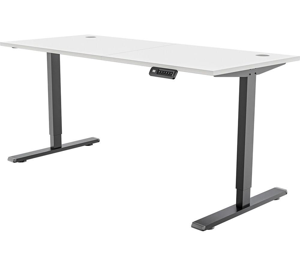 PIRANHA E-BASE 140 Sit-Stand Gaming Desk - White & Black, Black,White