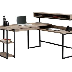 TEKNIK Streamline L shaped Desk  Salt Oak | Bed Sava