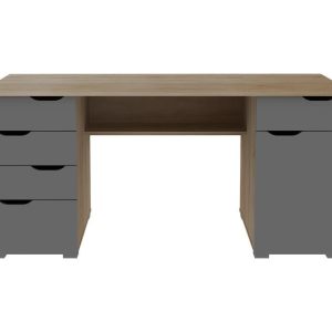 ALPHASON Kentucky Desk  Oak  Grey | Bed Sava