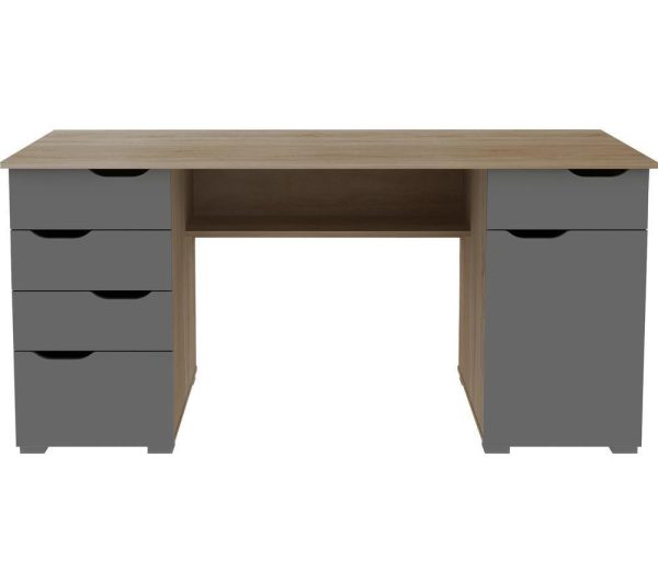 ALPHASON Kentucky Desk  Oak  Grey | Bed Sava
