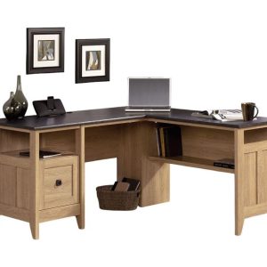 TEKNIK Home Study L shaped Office Desk  Slate | Bed Sava