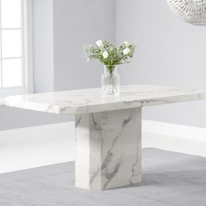 Belle 160cm Marble White Dining Table | Bed Sava