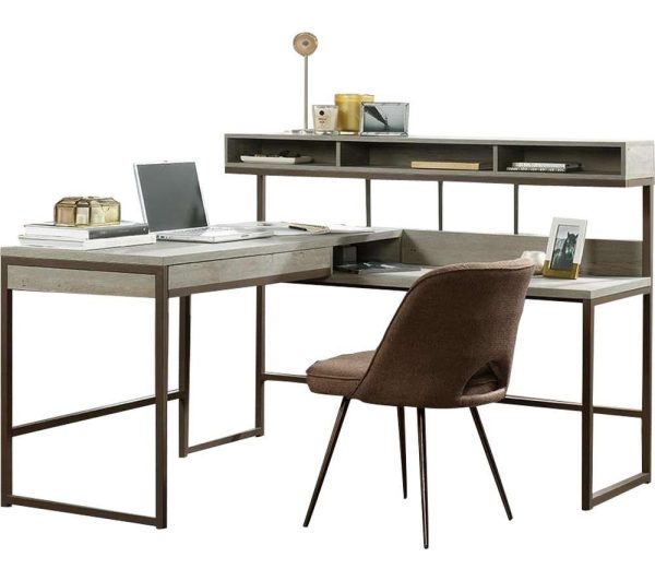 TEKNIK Manhattan View L Shaped Desk  Oak | Bed Sava