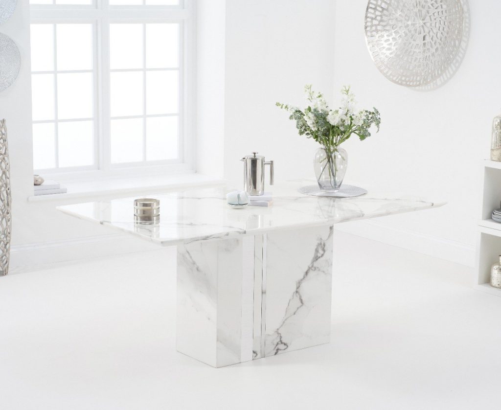 Alicia 180cm White Marble Dining Table
