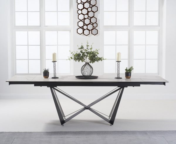 Extending Blenheim 180cm White Ceramic Dining Table | Bed Sava