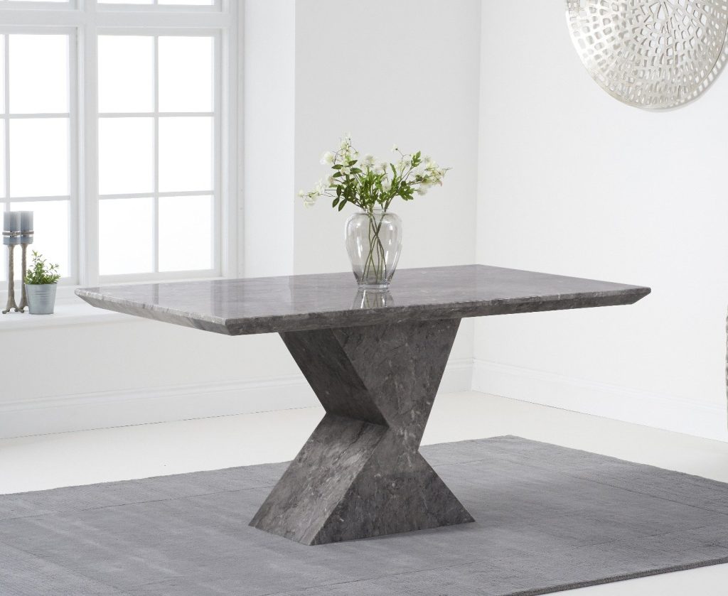 Aaron 160cm Marble Grey Dining Table