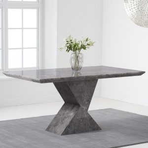 Aaron 160cm Marble Grey Dining Table | Bed Sava