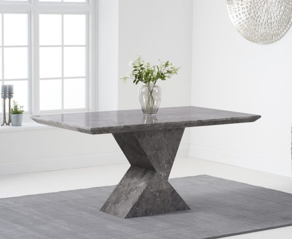Aaron 160cm Marble Grey Dining Table | Bed Sava