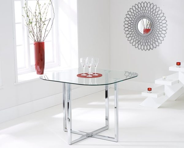 Algarve Clear Glass Dining Table | Bed Sava