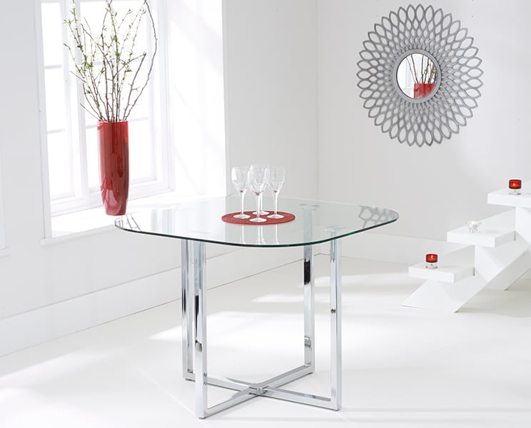 Algarve Clear Glass Dining Table