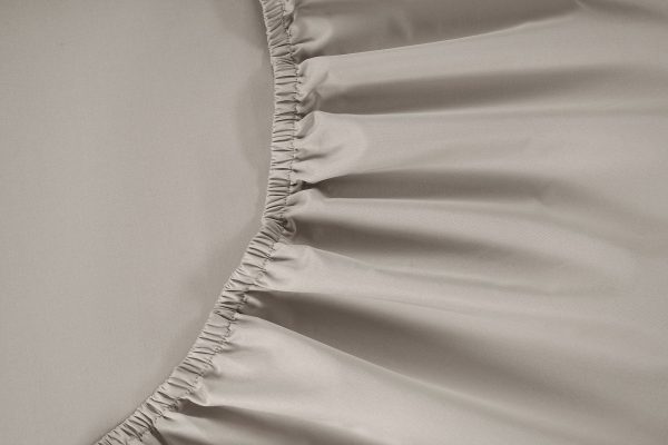 Brookshire Percale Fitted Sheet  Simply Taupe Single  Standard  Taupe | Bed Sava