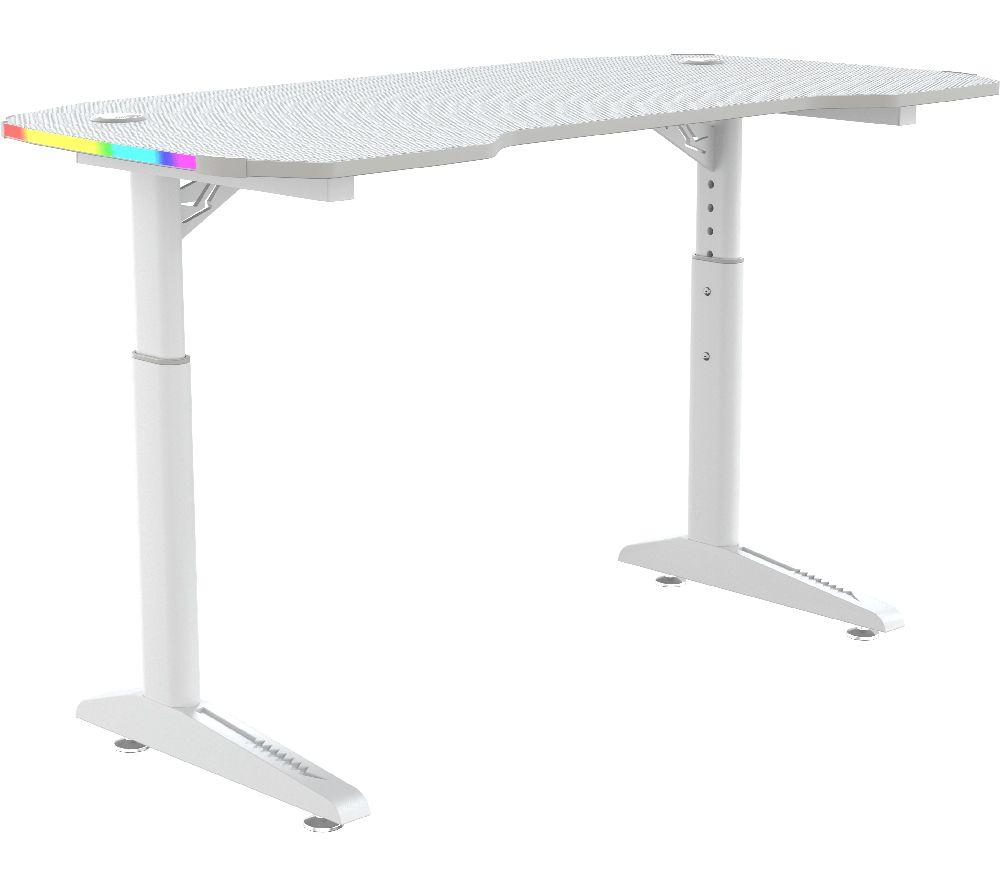 PIRANHA Base 120 RGB Gaming Desk - White, White