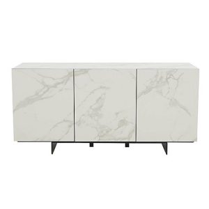 Arctic 3 Door White Ceramic Sideboard | Bed Sava