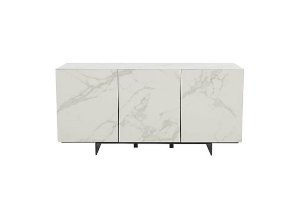 Arctic 3 Door White Ceramic Sideboard | Bed Sava