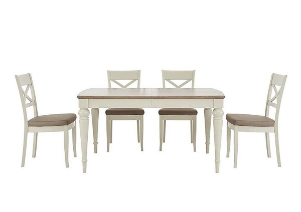 Furnitureland  Annecy Large Extending Dining Table and 4 Cross Back Chairs | Bed Sava